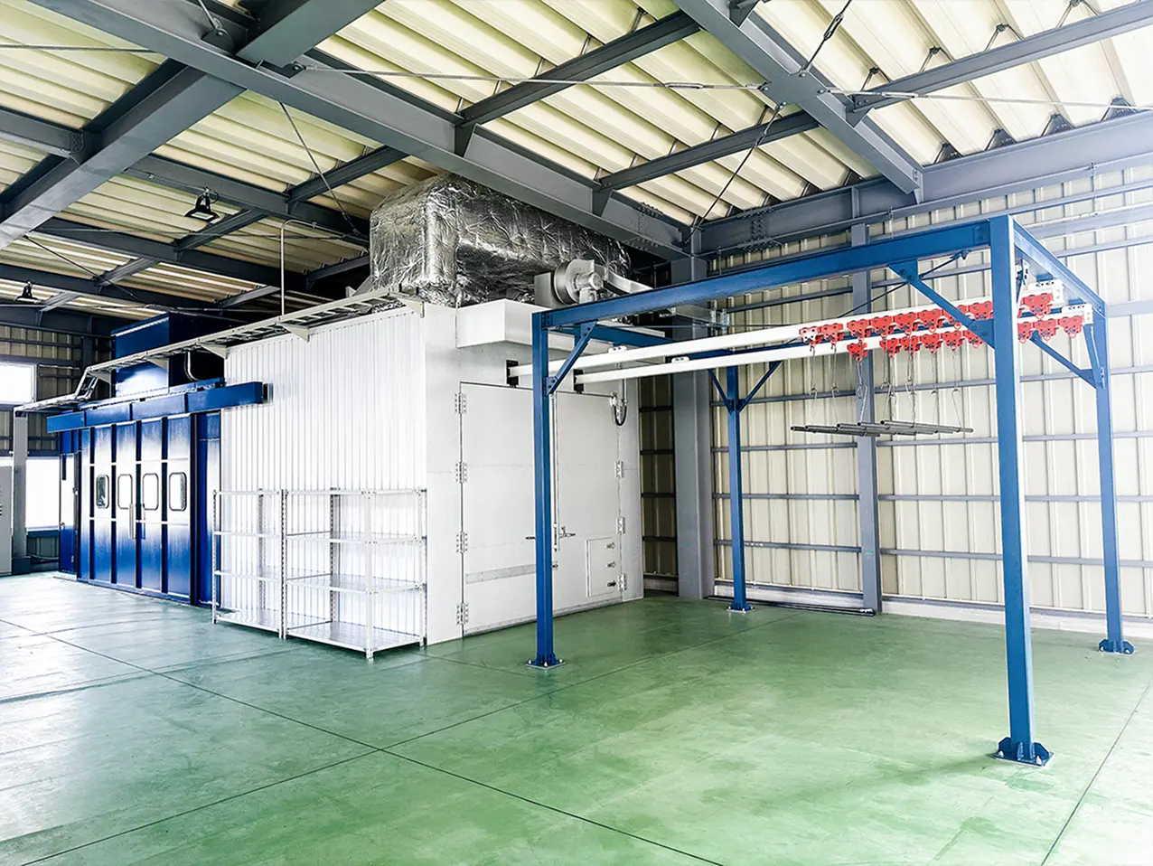 塗装ブース焼付乾燥炉一体型クリーンブース仕様